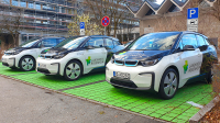 E-Carsharing in Stadt und Landkreis Rosenheim: BMW i3 am Landratsamt Rosenheim. Foto: Olaf Konstantin Krueger